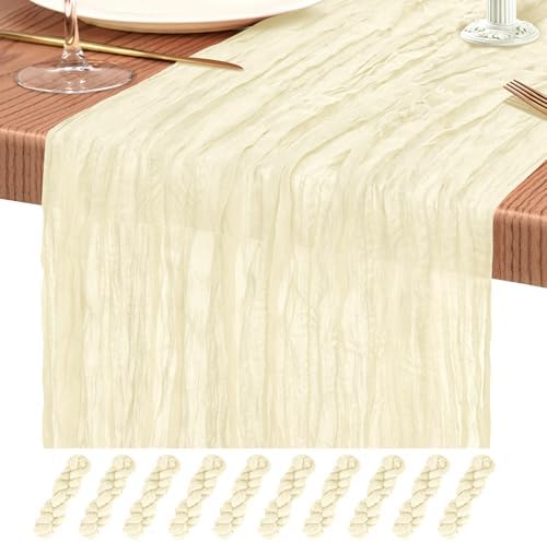 10 Pack Ivory Cheesecloth Table Runner Wedding Birthday Table Decor