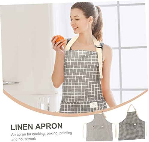 2pcs Adjustable Cooking Apron Striped Chef Apron Pockets for Women Men