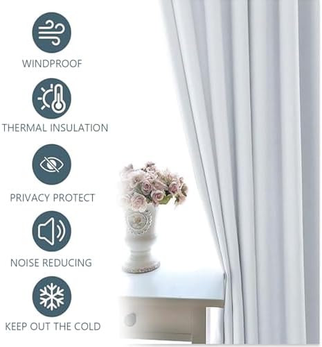 2 Panels Blackout Curtains Room Darkening Window Drapes Window