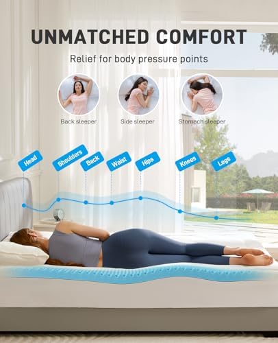 PERLECARE Queen Mattress Topper, 4 Inch Mattress Topper Queen for Back