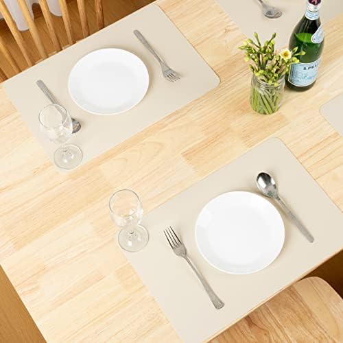 Placemats Set of 6, Faux Leather Place Mats Heat Stain Scratch