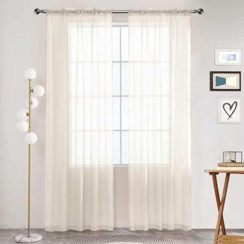 SpaceDresser Sheer Voile Curtains for Living Room 108 Inch Long 2