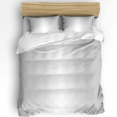 Duvet Cover Set Queen, Abstract Gray Gradient Style 3 Piece Bedding