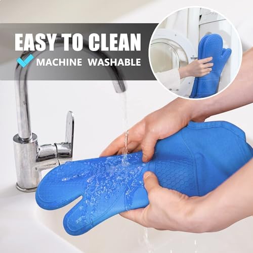 RORECAY Silicone Oven Mitts and Pot Holders Sets, Gloves for Kitchen
