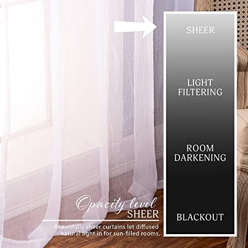 Home Fashion Crushed Voile Sheer Curtain Set of 2 Panels – Antique