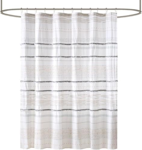 INK+IVY NEA Shower Curtain for Bathroom, Cotton, 72 x 72, Off