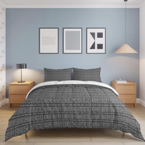 Abstract Queen Duvet Cover Set - 4 Pcs Comforter Cover Bedding Sets