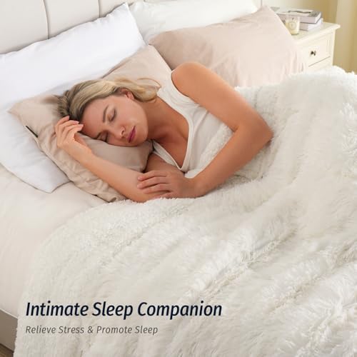 Wemore Weighted Blanket for Adult 48"x72" 10lbs Soft Long Plush Twin