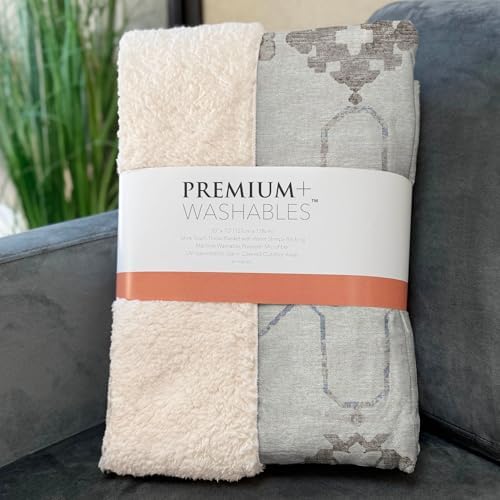 Addison Rugs ASB122 Taupe 50" x 70" Oversized Sherpa Throw Blanket