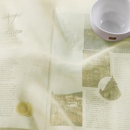 DWCN Ivory Sheer Curtains Linen Look Semi Transparent Voile Grommet