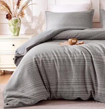 SLEEP ZONE Striped Duvet Cover Set Full Size, 3 Pieces Boho Bedding