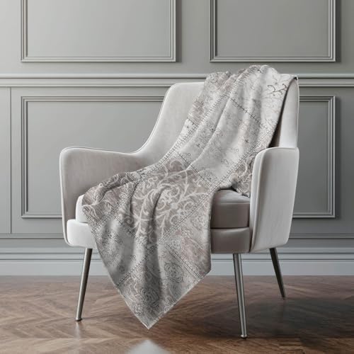 Addison Rugs ASB566 Taupe 50" x 70" Oversized Sherpa Throw Blanket
