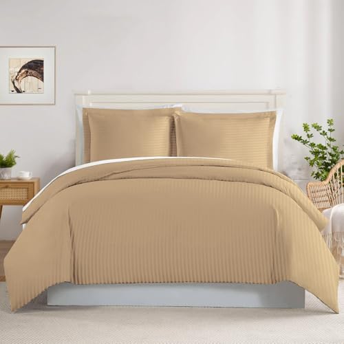 600-TC Premium Duvet Cover Set 100% Pure Cotton with Zipper Closure &