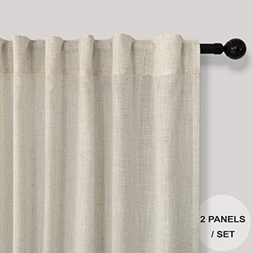 Beige Curtains 72 Inch Length for Living Room 2 Panels Set Back Tab