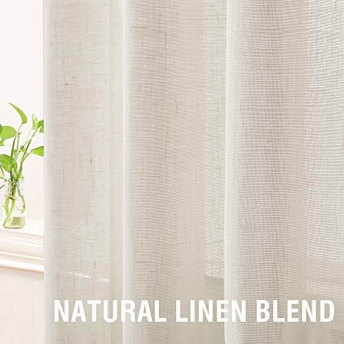 H.VERSAILTEX Extra Long Curtains 95 Inches Long Linen Sheer Curtains