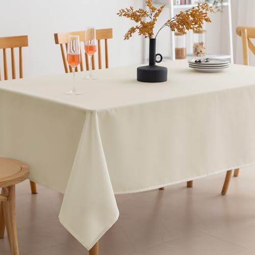 Amazon Basics Thin Rectangle Tablecloths, Water-Resistant Textured