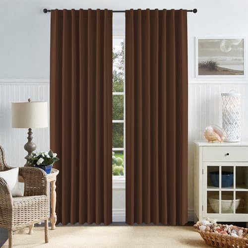 CUCRAF Blackout Curtains 72 Inches Length 2 Panels Set, Rod Pocket and
