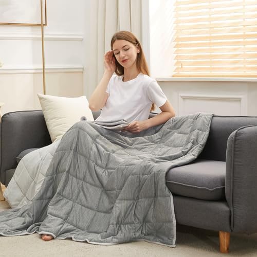 Weighted Blanket Queen Size 15 Pounds, Cooling Blanket for Adult Hot