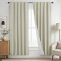 Yakamok Warm Cream Blackout Curtains 72 inch Long with Back Tab 40"