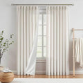 Vision Home Natural Pinch Pleated Light Filtering Curtains 63 inch