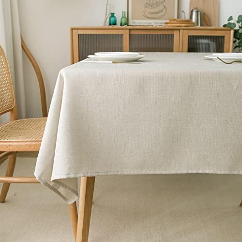 NLMUVW Linen Tablecloth for Rectangle Table 120 Inch, Textured Table