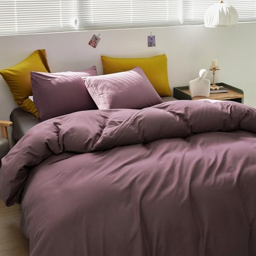 CLOTHKNOW Pale Mauve Queen Comforter Set 3Pcs Dusty Purple Bedding