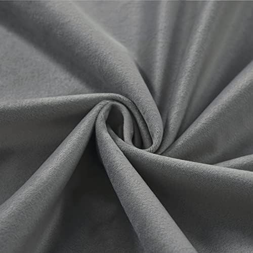 Fcosie Rock Grey Velvet Drapes 120 Inches Long Pinch Pleated Curtain