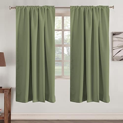 Turquoize Blackout Curtains 72 Inch Length Rod Pocket Back Tab