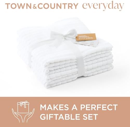TOWN & COUNTRY EVERYDAY 4-Piece Textured Windowpane Washcloth Set