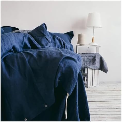 UOIO 100% Linen Duvet Cover with Button Closure Soft Breathable Quilt