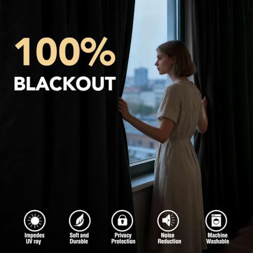 H.VERSAILTEX Oatmeal Blackout Curtains 96 Inch Long 2 Panels, Pumice
