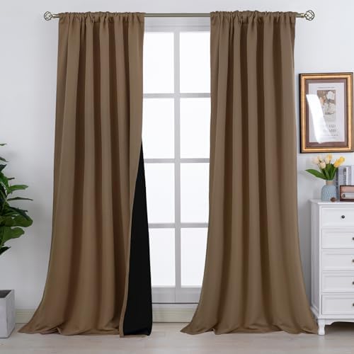 BGment Full Room Darkening Curtains 108 Inches Long for Living Room