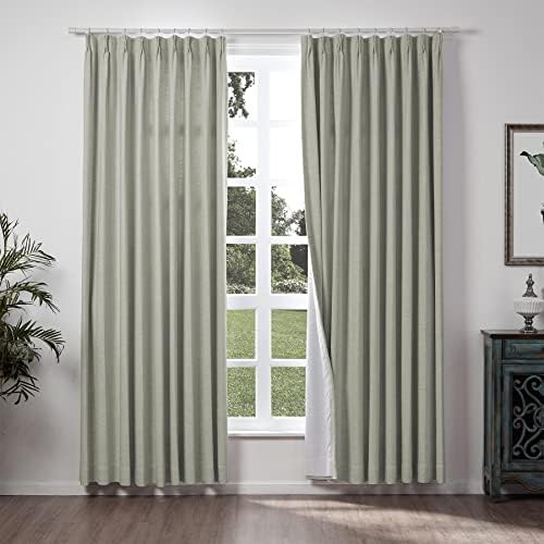 ChadMade Soft Linen Textured Curtain Decorative Window Treatment, Room