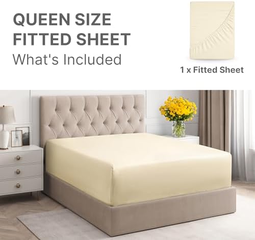 CGK Extra Deep Queen Single Fitted Sheet Only - Off White