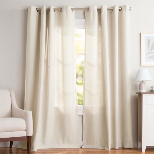 Exclusive Home Loha Linen Grommet Top Curtain Panel Pair, 54"x108"