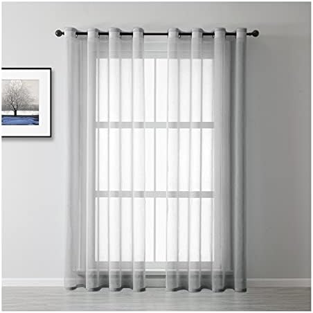 Beydodo Sheer Curtains 63 Inch Length 2 Panels Set, Room Curtains for