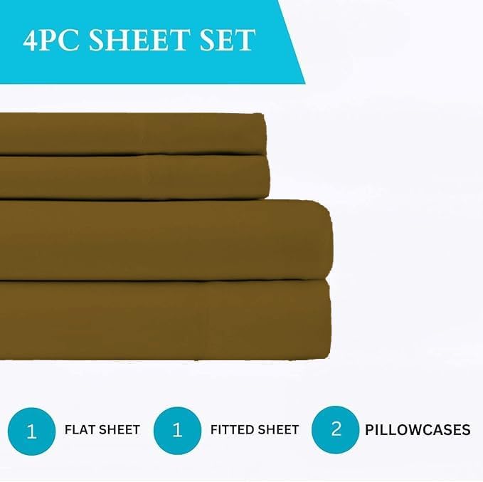 Luxury 4 Piece Premium Hotel Quality Smooth & Soft Bedding Sheet Set