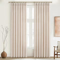 PleatedDrapes Light Filtering Primitive for Living Room, Thick Linen
