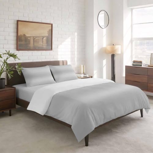 4 Pieces Duvet Cover Queen Bedding Sets Gray Gradient Modern