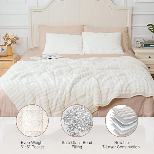 Cottonblue Weighted Blanket for Adults Queen Size 15lbs 60"x80" Soft