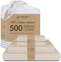 Threadmill 500 Thread Count Cotton Full Sheet Set, Sateen, Jacquard