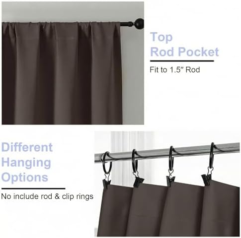 Simplebrand Chocolate Extra Long Blackout Curtains 120 Inches Long 2