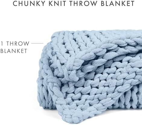 Linen Market Beddings Oversized Chunky Knit Throw Blanket-100%