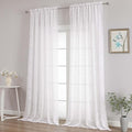 OVZME Extra Wide White Sheer Curtains 108 Inches Long 2 Panels Set