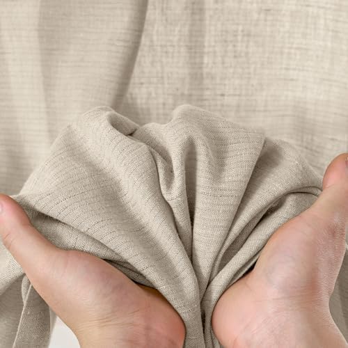 jinchan Linen Curtains Light Filtering Back Tab 38x84 Inch 2 Panels