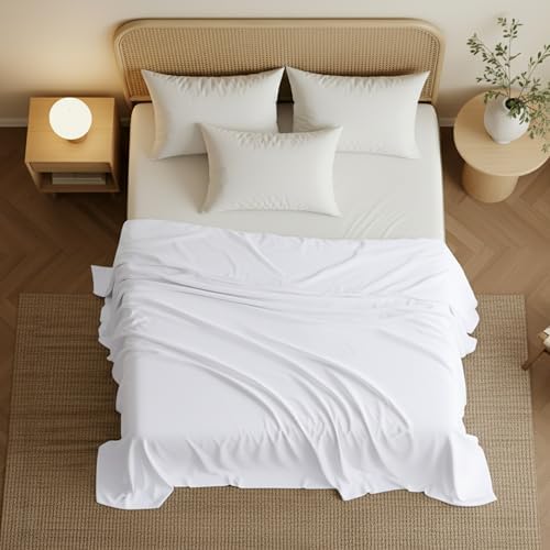 California King Size Flat Sheets Pack of 6, Ultra Soft Hotel Sheets