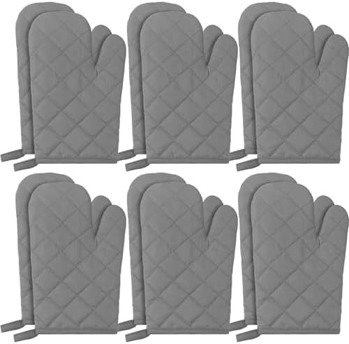 6 Pairs Heat Resistant Oven Mitts Kitchen Oven Gloves 11 Inch Long