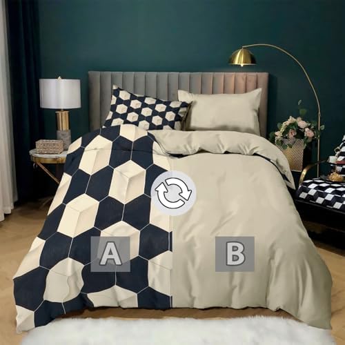 Comforter Cover Minimalist Geometric Lines Cube Bedding Set