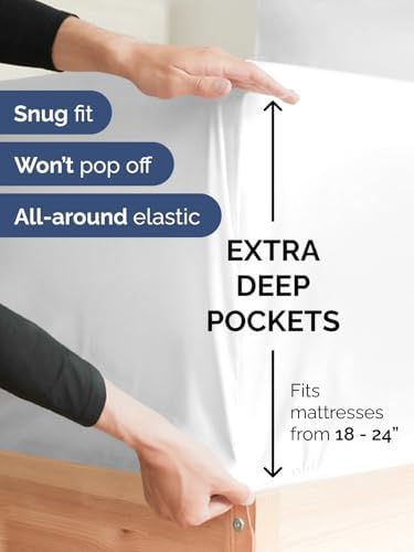 Extra Deep Split King Sheet Set - 5 Piece Breathable Cooling Sheets