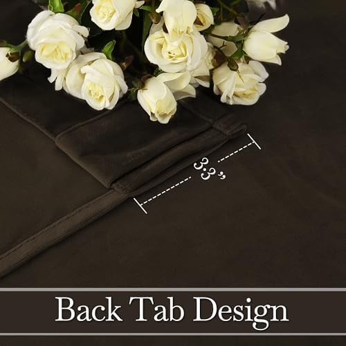 RYB HOME Velvet Room Darkening Curtains for Living Room 72 inches Long